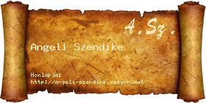 Angeli Szendike névjegykártya